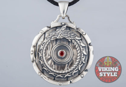 Dragon Shield Pendant - Jormungandr, 925 Silver
