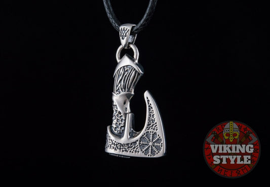 Viking Axe Pendant - Helm of Awe, 925 Silver