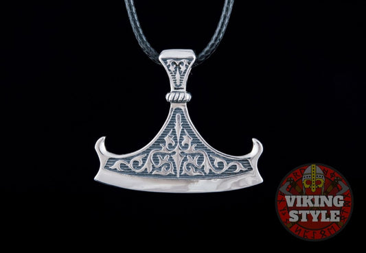 Viking Axe Head Pendant - Double Beard, 925 Silver