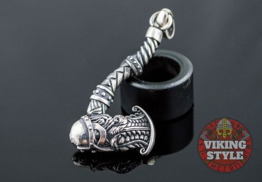 Helmet Axe Pendant - 925 Silver