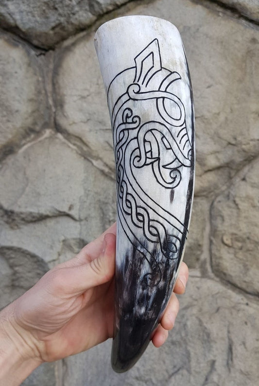 Norse Dragon Drinking Horn