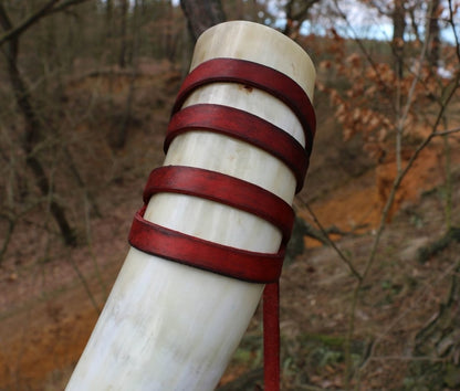 Norse Signal Horn with Deluxe Leather Holder
