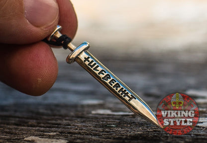Viking Sword Pendant - Engraved, 925 Silver
