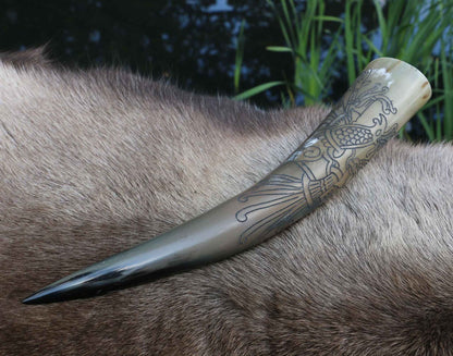 Norse Crows Drinking Horn