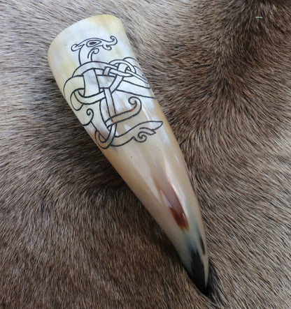 Small Norse Dragon Drinking Horn