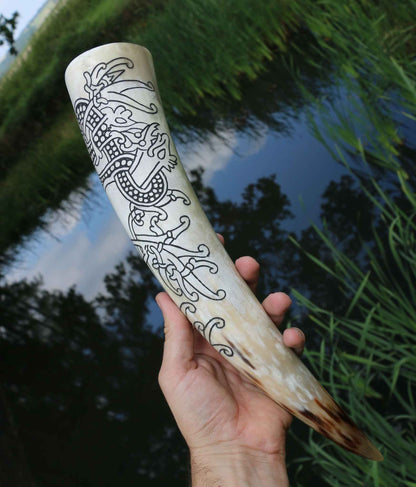 Nordic Dragon Drinking Horn