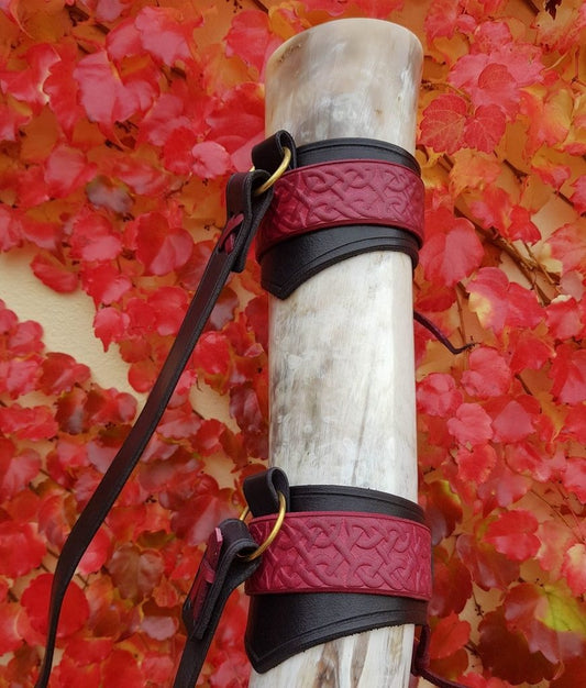 Norse Signal Horn with Deluxe Leather Holder