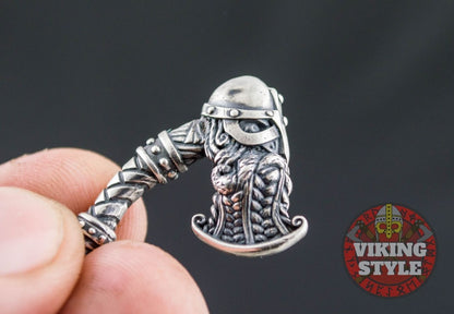 Helmet Axe Pendant - 925 Silver