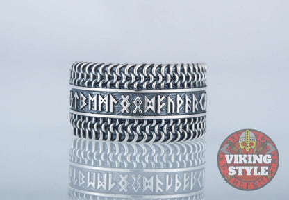 Runic Ring - Chainmail, 925 Silver