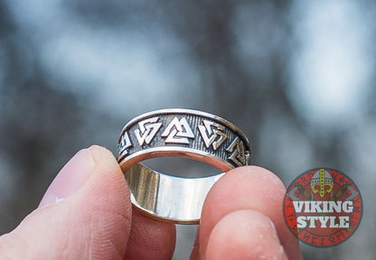 Valknut Ring - Band, 925 Silver