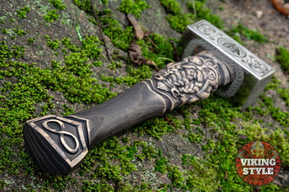 Handmade Viking Hammer - Odin & Valknut