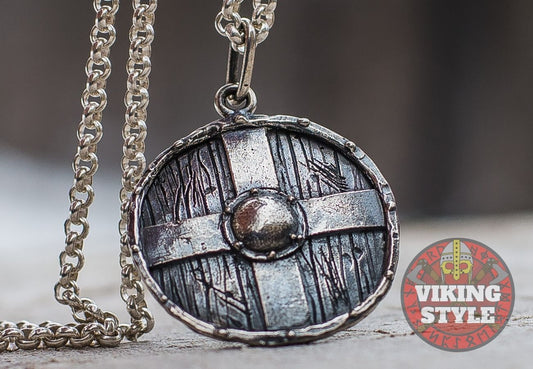 Viking Shield Pendant - Cross Shield, 925 Silver