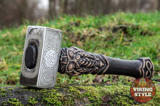 Handmade Viking Hammer - Odin & Valknut