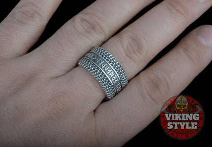 Runic Ring - Chainmail, 925 Silver