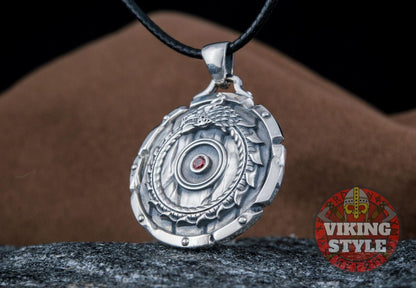 Dragon Shield Pendant - Jormungandr, 925 Silver