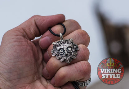 Gnezdovo Mask Pendant - 925 Silver