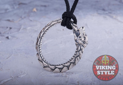 Jörmungandr Pendant - World Serpent, 925 Silver