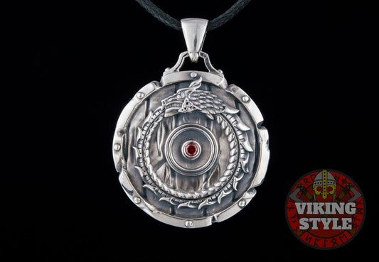 Dragon Shield Pendant - Jormungandr, 925 Silver