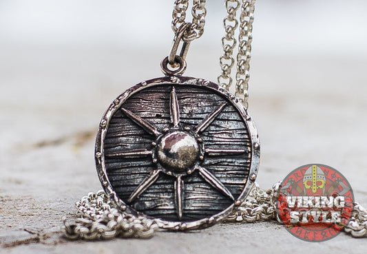 Viking Shield Pendant - Star, 925 Silver