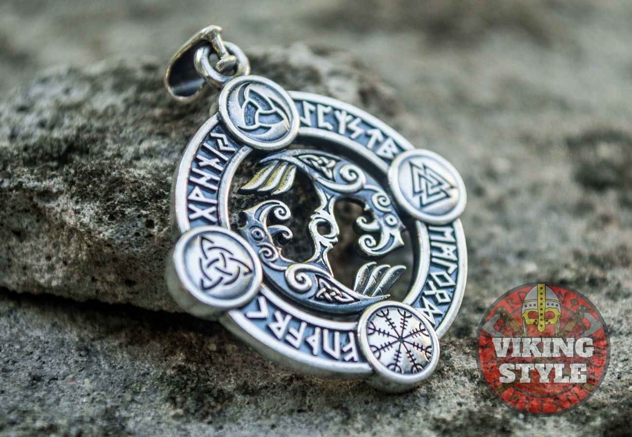 Huginn & Muninn Pendant - Norse Symbols, 925 Silver