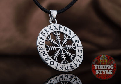 Ægishjálmur Pendant - Runic, 925 Silver