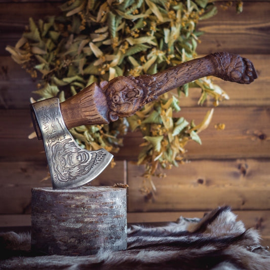 Handmade Viking Axe - Bear