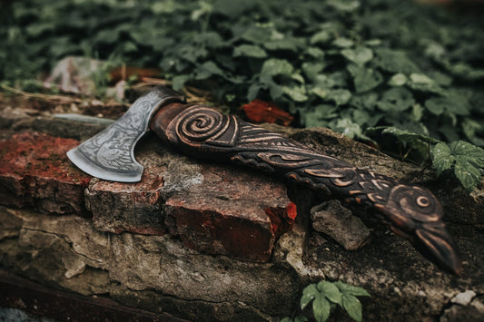 Handmade Viking Axe - Huginn & Muninn