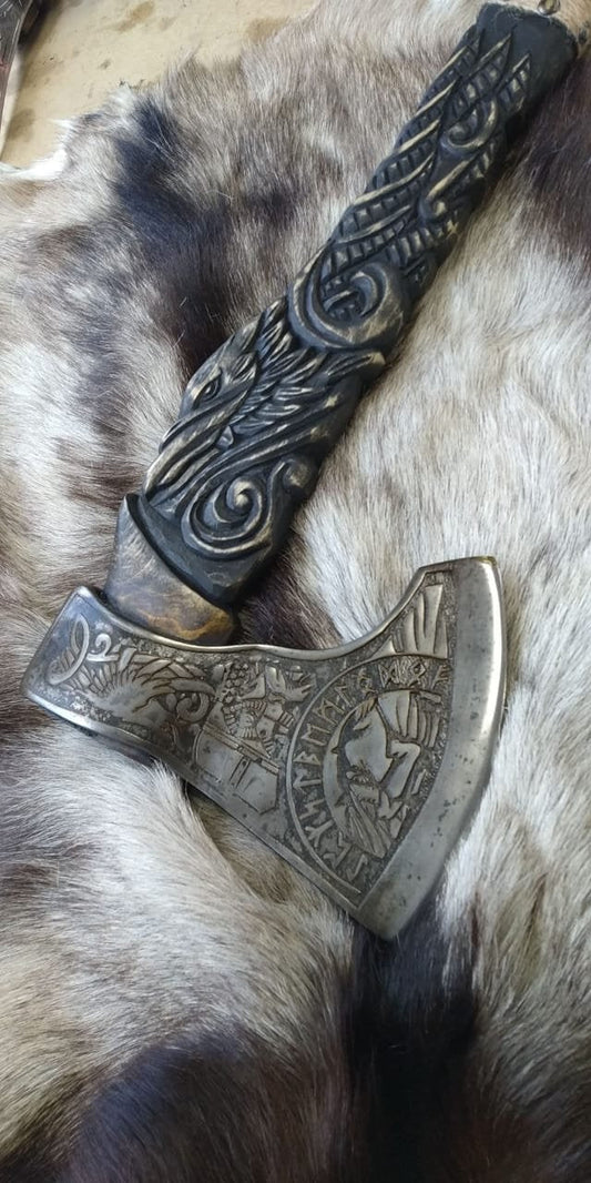 Handmade Viking Axe - Vedrfolnir