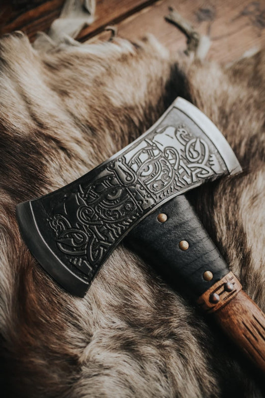 Engraved Double Bladed Axe