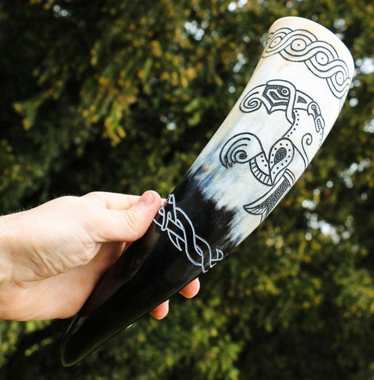 Viking Raven Drinking Horn